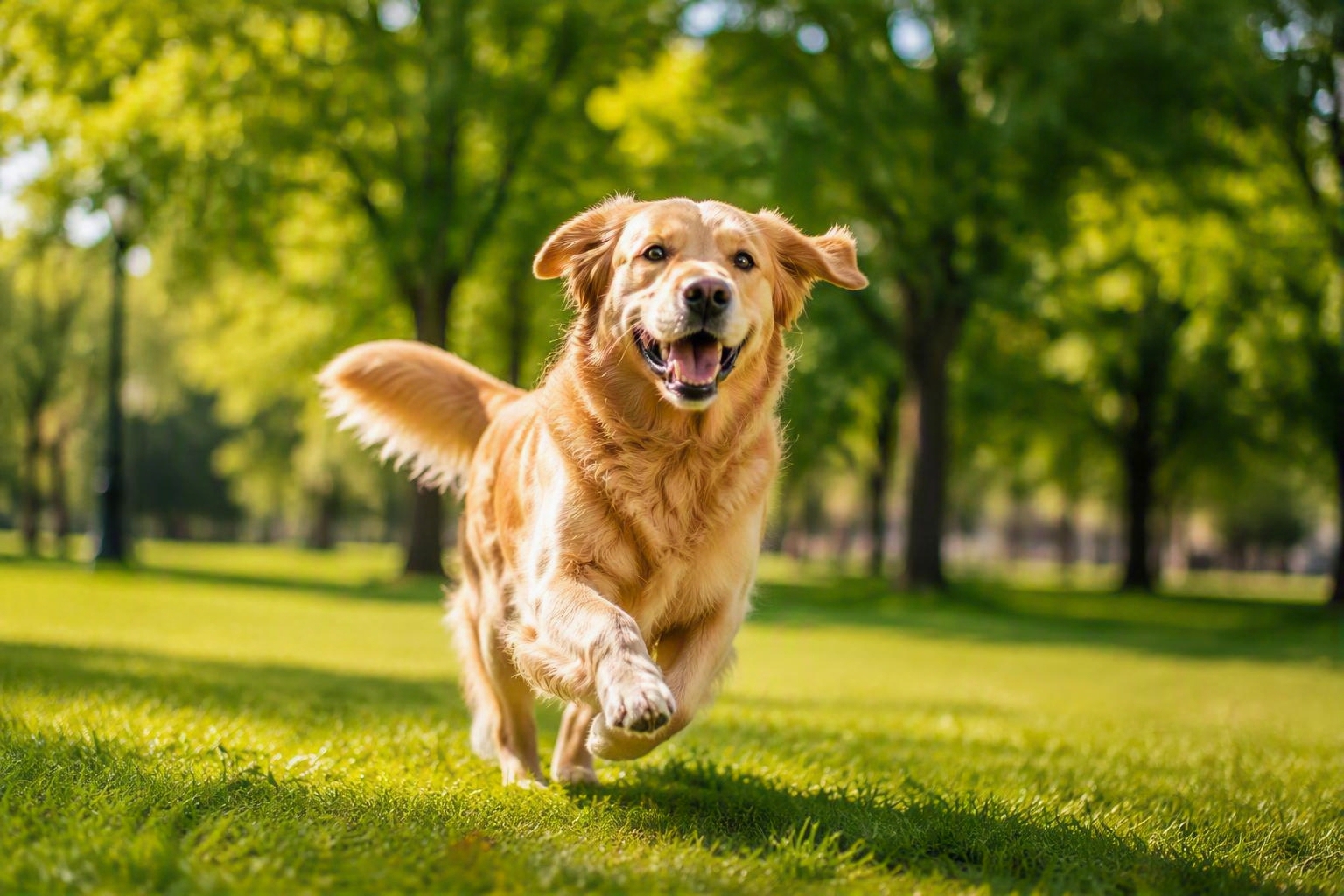 Perro corriendo en el parque