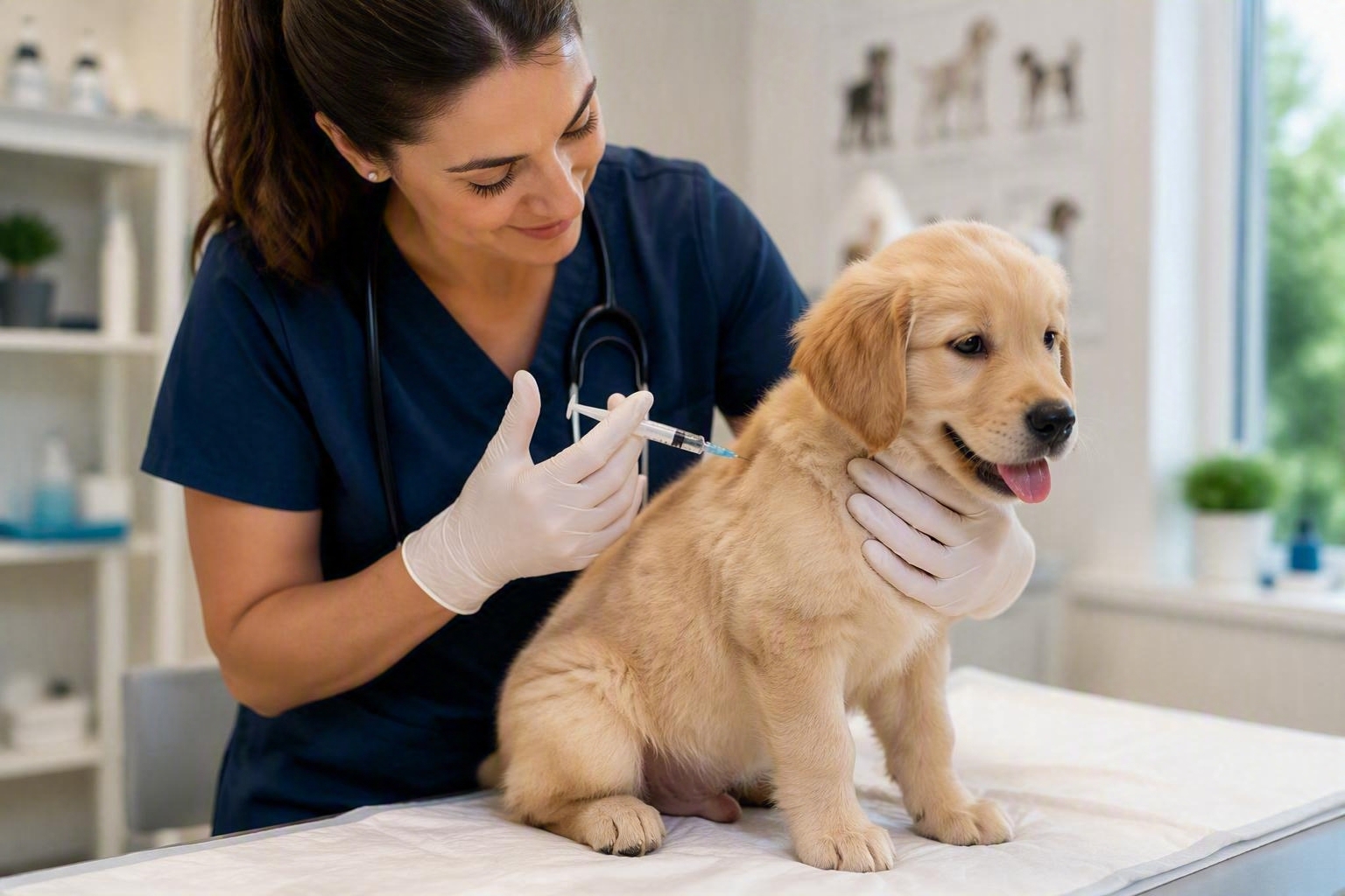 Vacunación de un cachorro